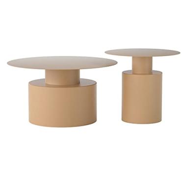 Imagem de Pequena mesa de centro mesa de centro moderna combinação de ferro mesa de chá mesa de coquetel sala de estar quarto sofá mesa lateral mesa lateral de café prateleira de armazenamento de cabeceira mesa