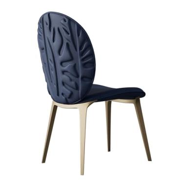 Imagem de Cadeiras para sala de jantar, cadeiras de cozinha modernas, cadeiras de jantar estofadas, cadeiras de destaque sem braços para cozinha, sala de estar e jantar (azul)