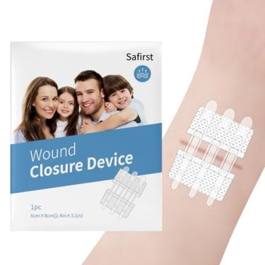 Imagem de Tiras de fechamento de feridas, fecho de zíper, suturas de borboleta, bandaids, kit de fechamento de laceração de emergência para cortes de lacerações e incisões (6 x 8 cm)