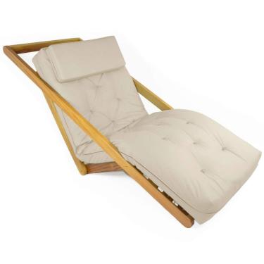 Imagem de Poltrona New York Reclinável Sala de Estar Sarja Bege