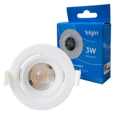 Imagem de Spot Led MR11 Redondo Embutir 3w Branco Frio 6500K - ELGIN