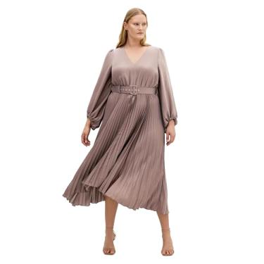 Imagem de City Chic Vestido feminino plus size - Amara plissado midi, Marta, 54