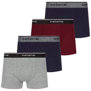 Imagem de Kit 4 Cueca Boxer Box Selene Infantil Kids Algodão Original, P, Sortid