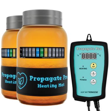 Imagem de Cinto de aquecimento Kombucha envolvente | Aquecedor de tapete térmico Propagate Pro para fermentação e fermentação | Mantém seu SCOBY feliz e produtivo com o termômetro Stickon
