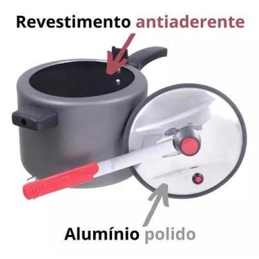 Imagem de Panela De Pressão Antiaderente 4,5Lt Alegrete Cinza