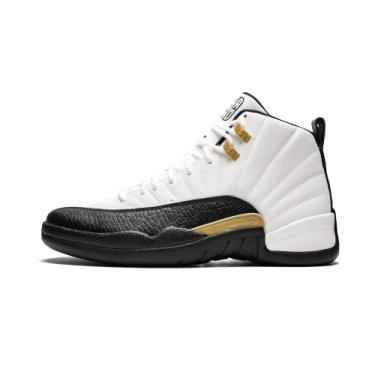Imagem de Nike Tênis de basquete masculino Air Jordan 12 retrô "Taxi" de couro, Branco/preto/vermelho universitário, 10.5