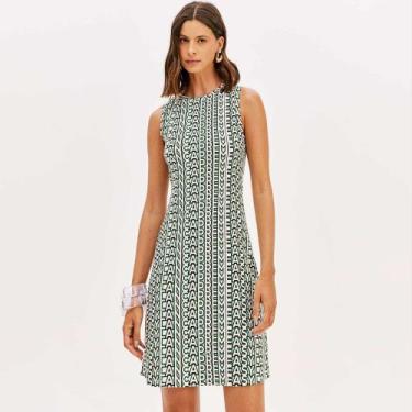 Imagem de Vestido Curto Easy Lança Perfume Estampa Pr26 Verde Feminino, M
