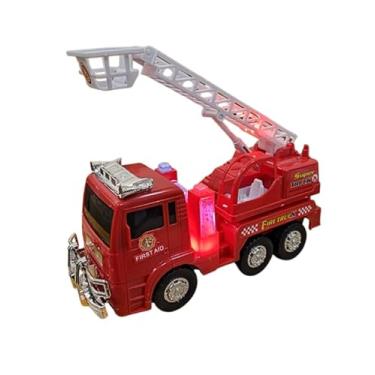 Imagem de Caminhão de Bombeiro Infantil com Luzes e Sons, 24 cm, Vermelho, Movimento Automático