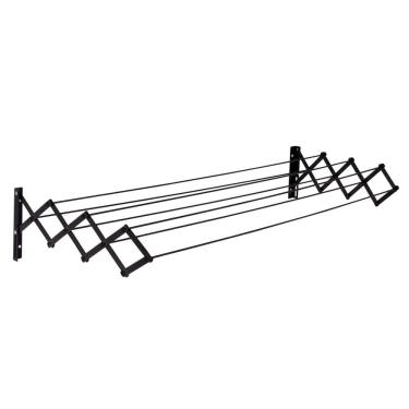 Imagem de Varal Sanfonado Aço Preto 1,00m
