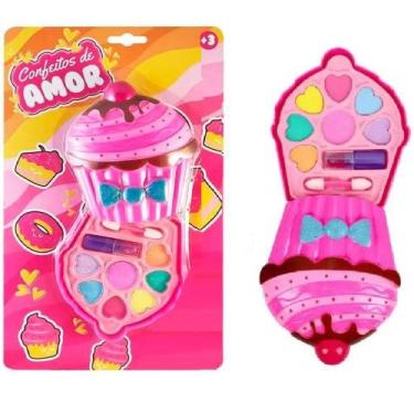 Imagem de Maquiagem Infantil Little Beauty Sombra Batom Blush Pincel Cupcake