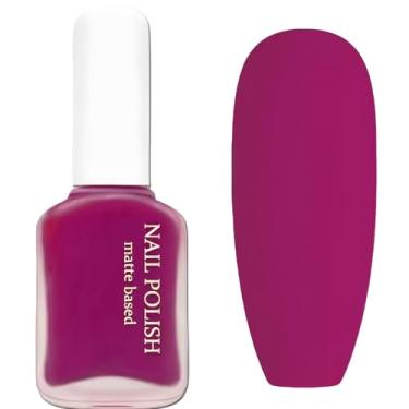 Imagem de KAHSOSE Esmalte magenta fosco, fúcsia seca ao ar, esmalte rosa escuro para mulheres e homens, esmalte rosa fosco fosco, esmalte de veludo secagem rápida, 12 ml