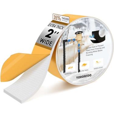 Imagem de TOHONFOO Isolamento de Tubos- Fita Isolante de Espuma- Fita Isolante para Tubos de Água- Envoltório Isolante para Tubos- Fita Térmica para Tubos de Água- Isolamento de Linha Ca- Is (2 Pol X 15 Pés)
