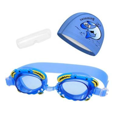 Imagem de 2X Kit Touca Óculos Natação Piscina Infantil Crianças Hero B