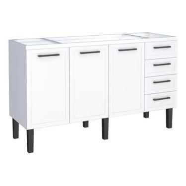 Imagem de Gabinete Armario Cozinha Juno 1.50 Mt -3 Portas  4 Gavetas - 100% Aço 