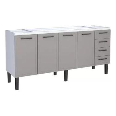 Imagem de Gabinete Armário Cozinha Juno 2.00 Mt - 4 Portas  4 Gavetas - 100% Aço