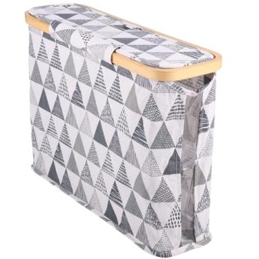 Imagem de blackonvlm Cesto de armazenamento de papel higiênico com tampa e janela lateral, armário de armazenamento de papel higiênico para banheiro, o melhor organizador de banheiro à prova de poeira e umidade