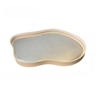 Imagem de Bandeja Decorativa Espelhada e Orgânica Para Organização de Casa Centro de Mesa Banheiro e Festas(N4 BEGE)