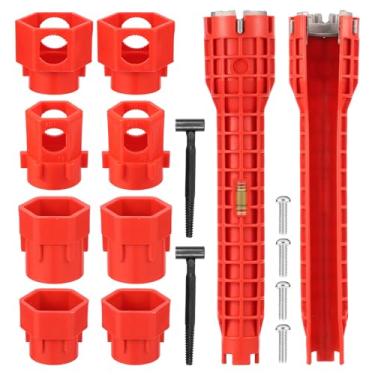 Imagem de LZVXTYM Chave de torneira e pia, ferramenta multifuncional de instalação de torneira e pia, chave ergonômica de instalação e remoção de encanamento, chave de pia de cozinha, ferramenta de encanamento