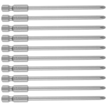 Imagem de Tzdxfgl Conjunto de 10 peças de brocas magnéticas de cabeça cruzada S2 de aço de 6 mm com haste sextavada, conjunto de chaves de fenda de alta dureza, conjunto de brocas magnéticas de alta precisão