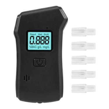 Imagem de KHZSPP Bafômetro, bafômetros portáteis para álcool, álcool de precisão profissional com visor digital LCD e 5 bocais