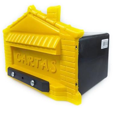 Imagem de Caixa de Correio de Embutir ou portão casinha Tijolinho Pvc muro amare