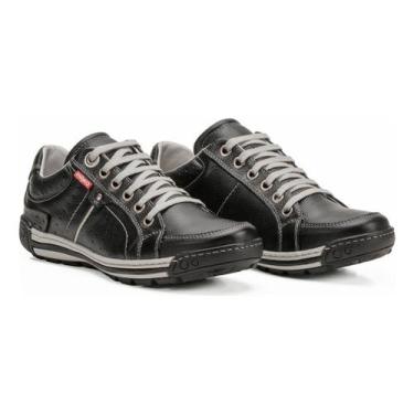 Imagem de Tênis Sapatênis 3019 Tradicional em Couro Preto - Mundo Texano, Preto,