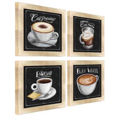 Imagem de Quadro Decorativo Café Expresso Padaria Cozinha 20x20cm 4 un - SHD  So
