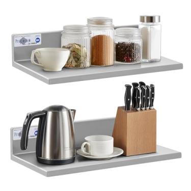 Imagem de Profeeshaw Prateleira de aço inoxidável montada na parede, prateleiras de aço inoxidável comerciais, 20 kg, prateleira de cozinha comercial resistente para restaurante, bar, despensa, cozinha e