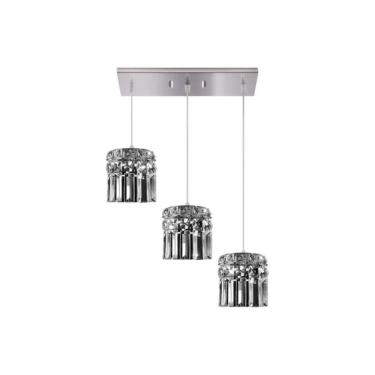 Imagem de Pendente Redondo 3 Luzes G9 Paris Cristal GPPRF001103PD Bronzearte