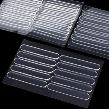 Imagem de SOFPLATE 1 caixa 60 peças 63 x 10 x 2 mm tiras adesivas para para-choques de silicone transparente protetor de parede almofadas amortecedoras para geladeira armário porta gaveta tampa de vaso