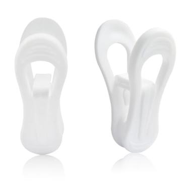 Imagem de Zorveiio 60 peças de clipes de cabide multiuso - clipes de plástico à prova de vento para roupas de bebê, saias e roupas delicadas - lavanderia branca, cozinha, prendedor de roupa (branco)