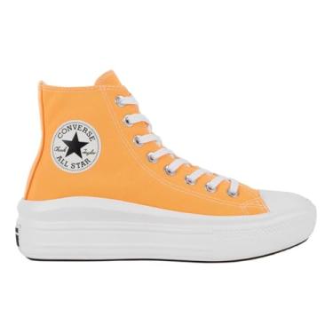 Imagem de Tênis Converse All Star Move Plataforma Hi - Cano Médio, Confortável, Versátil, Original e Ideal para o Dia a Dia (Laranja, BR, Adulto, Numérico, 37)