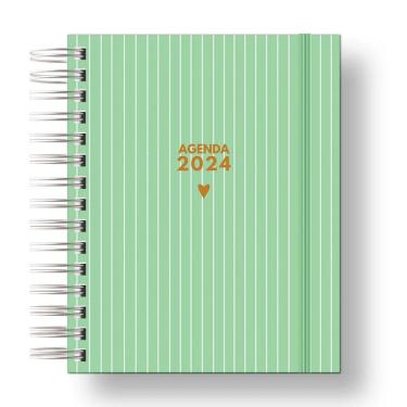 Imagem de Agenda 2024: Sua Organização Pessoal Verde Listras
