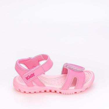 Imagem de Sandália Infantil Feminino Led Kidy Coração e Glitter Rosa