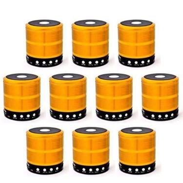 Imagem de Kit10 mini caixa de som portátil bluetooth mp3 ws-887dourada