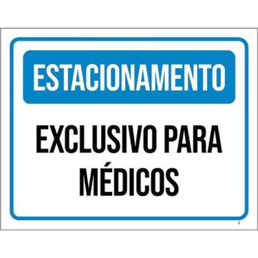 Imagem de Kit 10 Placas Azul - Estacionamento Exclusivo Médicos