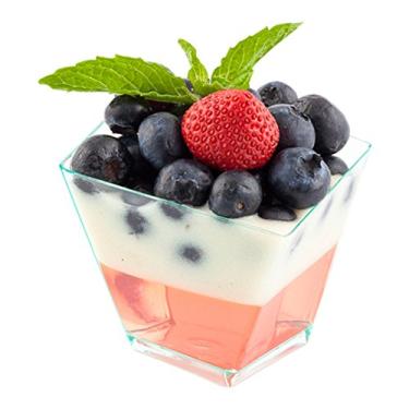 Imagem de Prato de sobremesa de plástico, prato de frutas, lanche - plástico premium - 5 cm x 5 cm - 56 g - Seagreen - Girata - caixa de 100 unidades - Restaurantware