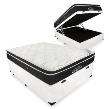 Imagem de Box Baú Casal Branco Colchão Molas Ensacadas Elegant 138X188 - Ortobom