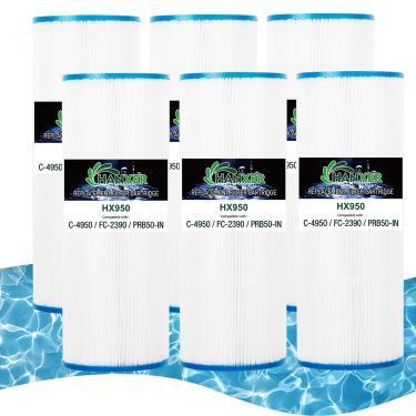 Imagem de HANXER PRB50-IN Cartucho de filtro de spa substitui C-4950, 413-212-02, Filbur FC-2390, 03FIL1600, 17-2380, J200 Series, SD-00201, SD-00455, 40506, filtro de banheira de hidromassagem de 50 metros