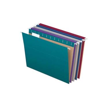 Imagem de Pendaflex Pastas de arquivo suspensas recicladas, tamanho carta, cores sortidas em tons de joias, dois tons para arquivamento infalível, abas cortadas em 1/5, 25 por caixa (81667)