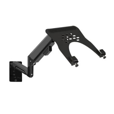 Imagem de Suporte para monitor de parede com bandeja para laptop, mola a gás de alumínio, braço de montagem para laptop de movimento total, serve para telas de 81.3 cm, 9.0 kg/ braço de monitor de laptop de 10