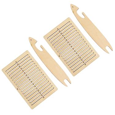 Imagem de Acouto : Kit de Tecelagem Infantil 2 Conjuntos de Tecelagem de Madeira de álamo Fazendo Educacional Interessante Com Bastão de Artesanato de de Madeira Artes, Artesanato e Costura//E/teares de