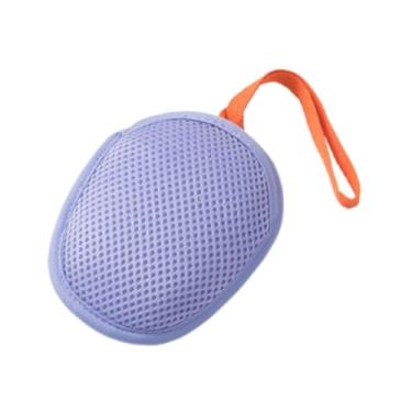 Imagem de Fenteer Saco de sabonete de malha com suporte de malha para secagem com cordão, bolsa protetora de sabão para caminhadas, férias, banheira, acampamento, Roxo