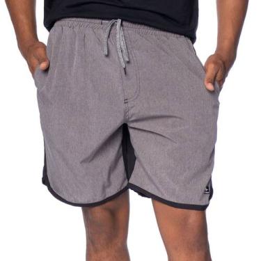 Imagem de Short Masculino Nicoboco Estampa Lisa Cinza Mescla/preto, Cinza, Preto