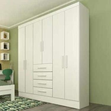 Imagem de GuardaRoupa Solteiro Arizona 6 Portas Neve Tcil Móveis - MOVEIS TCIL
