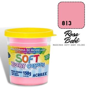 Imagem de Massinha de Modelar Acrilex Soft Baby 150g Rosa Bebê