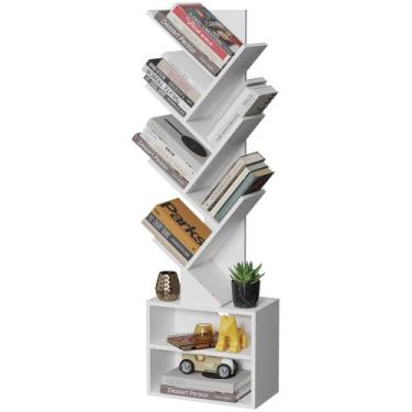 Imagem de Estante de livros SUNMORY 6 Tier Tree com armário de armazenamento bra