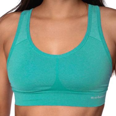 Imagem de Top Selene Sem Costura Poliamida Macia Sem Bojo Reforçado Nadador Alta