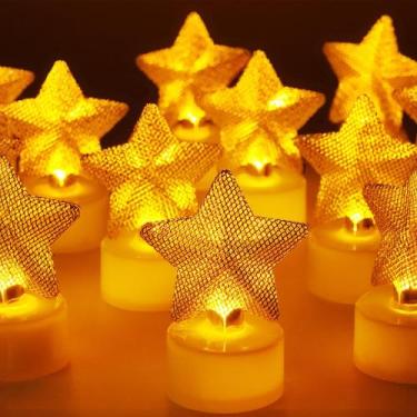 Imagem de Velas Tea Lights HAIDOLIANG Star LED Flameless 6 unidades