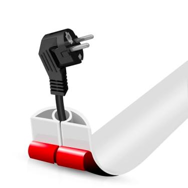 Imagem de Escondedor autoadesivo para cabo de chão, gerenciamento de cabos de 9 m, protetor de faixa de extensão para fios, evita viagens de cabos para escritórios, academias, exposições. Cavidade: 0,8 cm (L) x